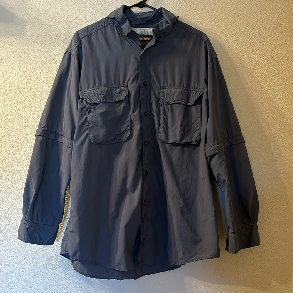 Woolrich breathable fishing shirt with zip off sleeves